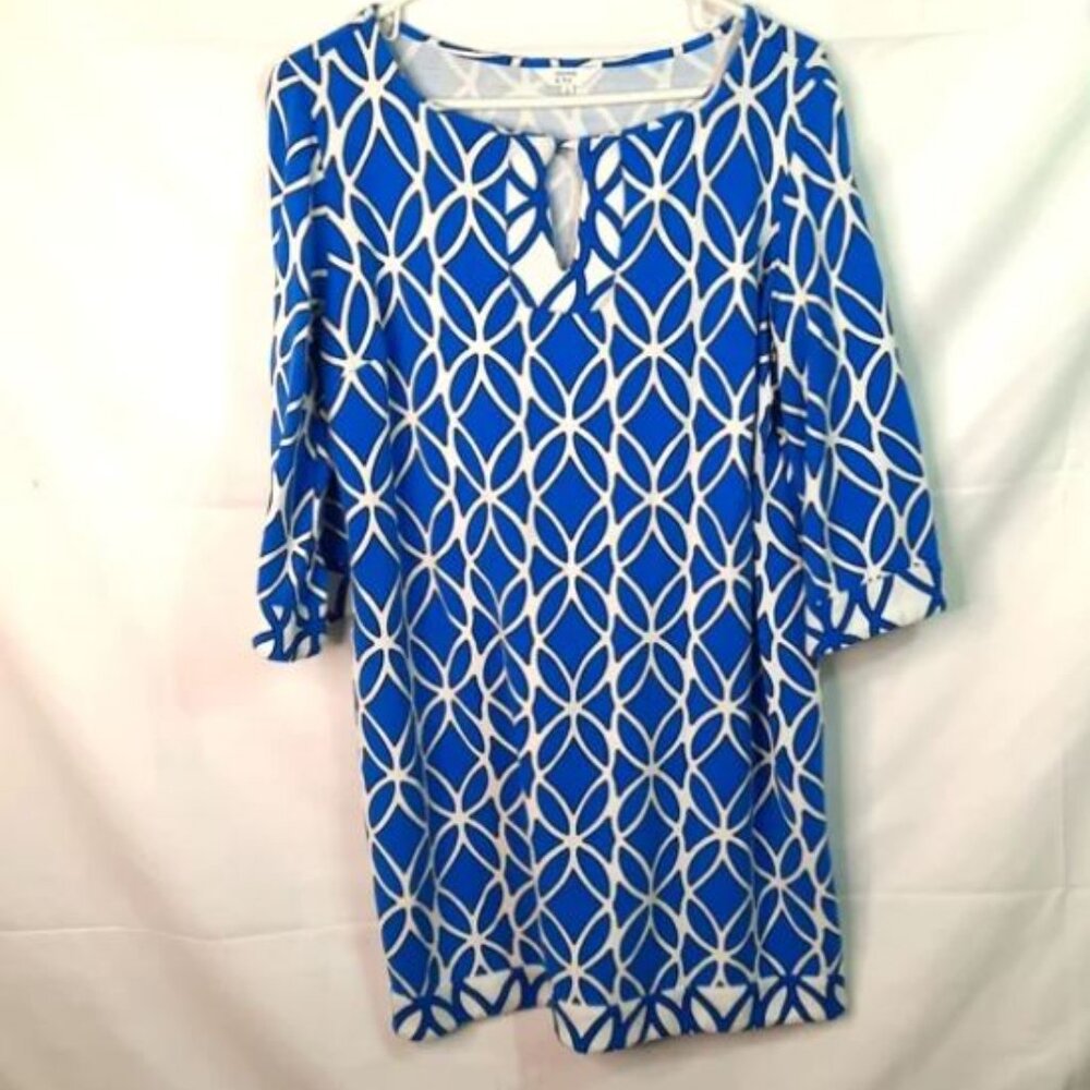 Crown & Ivy blue and white tunic/dress, like new, size M - Reposhing!